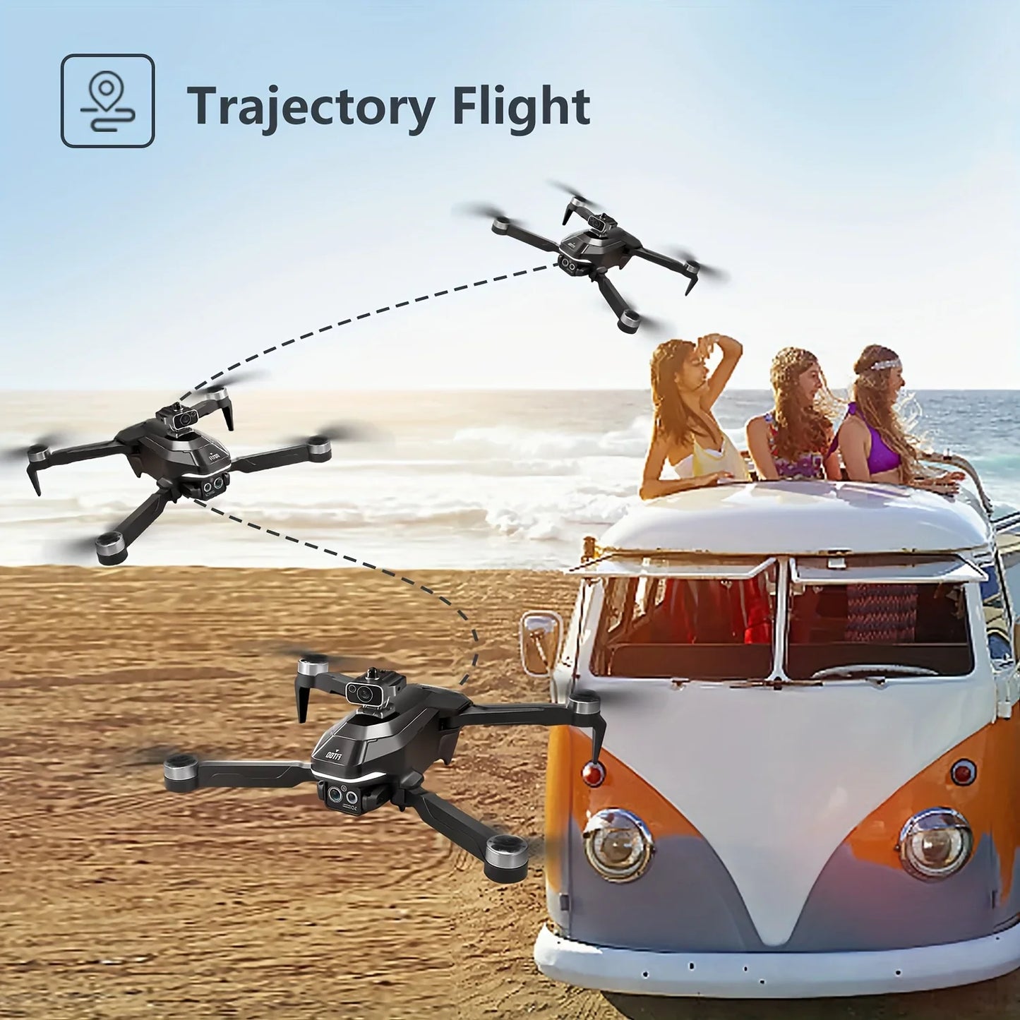 Drone Acuático Plegable con Cámara Dual HD y Vuelo Inteligente
