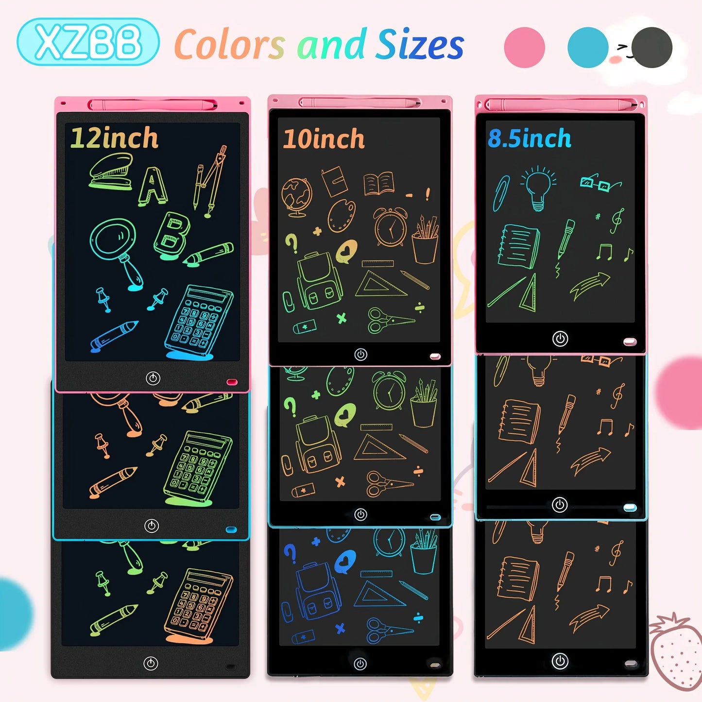 Tableta LCD 12” para Dibujo y Aprendizaje – Borrable y Reutilizable