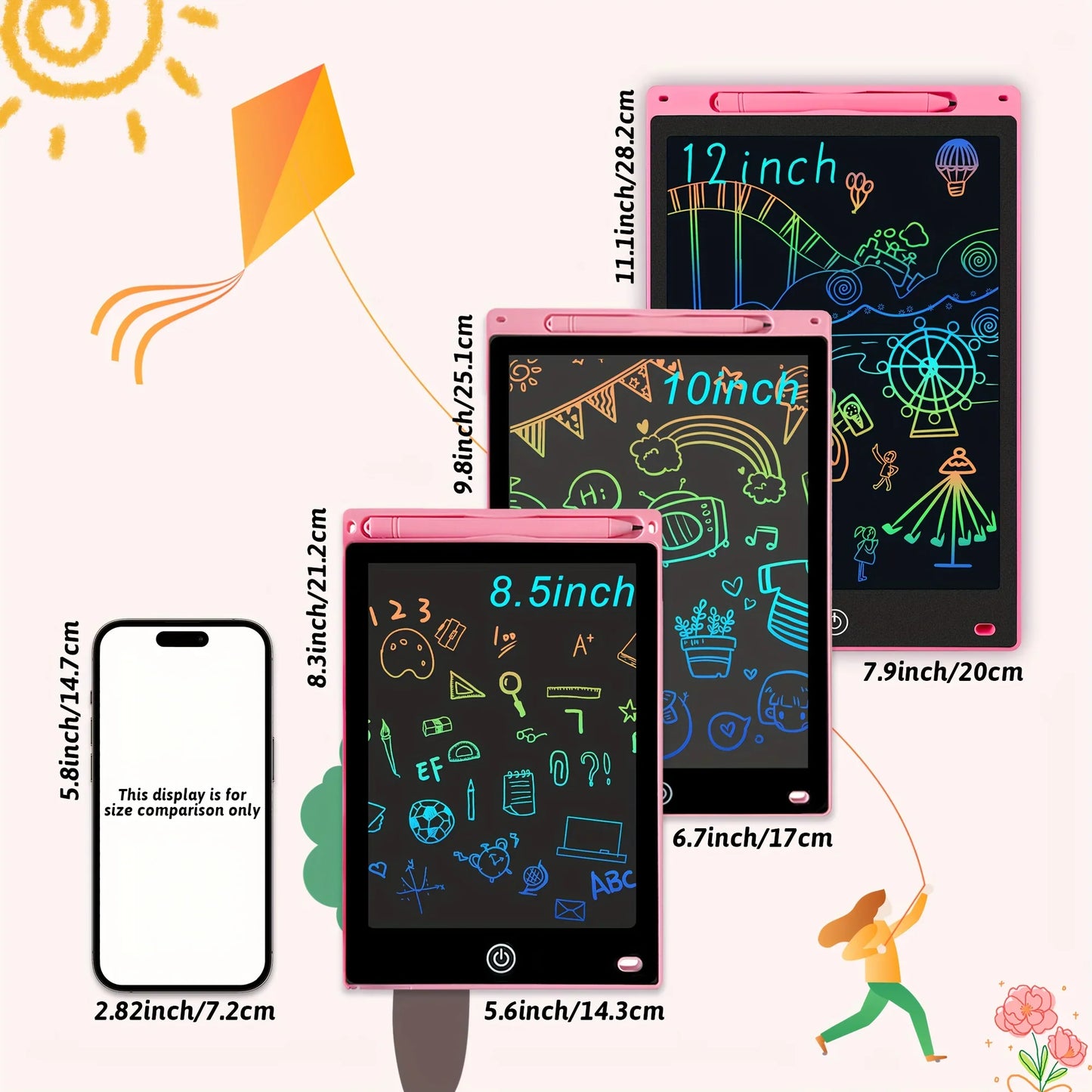 Tableta LCD 12” para Dibujo y Aprendizaje – Borrable y Reutilizable