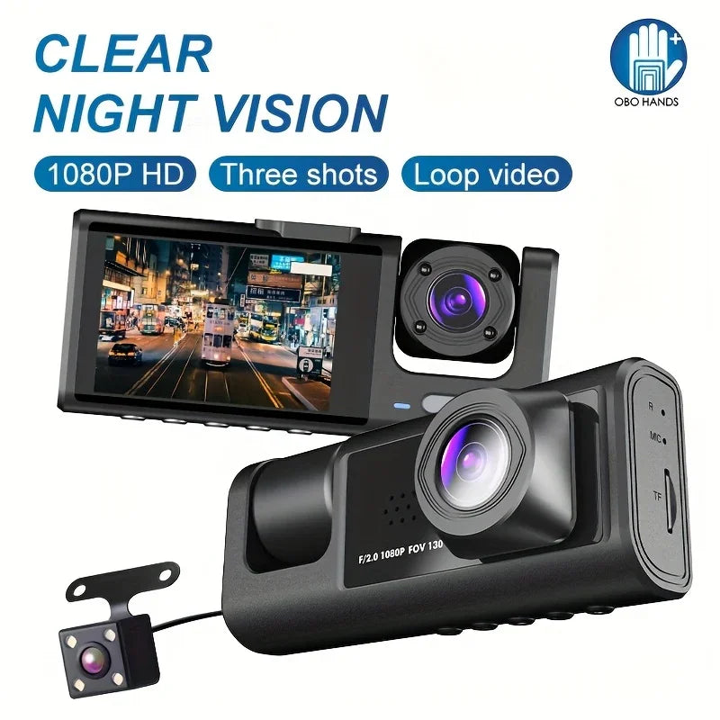 Cámara de Coche HD 3 en 1 con Visión Nocturna y WiFi