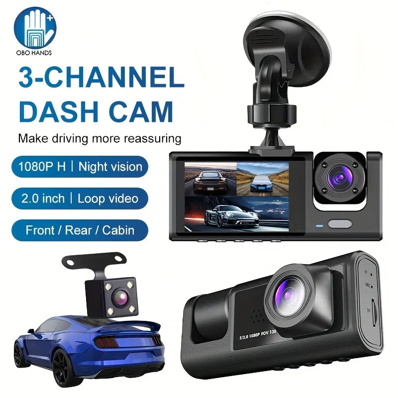 Cámara de Coche HD 3 en 1 con Visión Nocturna y WiFi