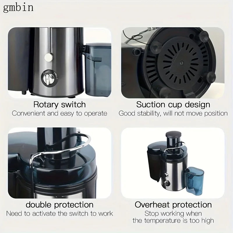 Extractor de Jugos Eléctrico con Filtro de Pulpa – Práctico y Potente
