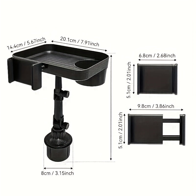Soporte 3-en-1 para Coche: Portavasos, Teléfono y Tablet
