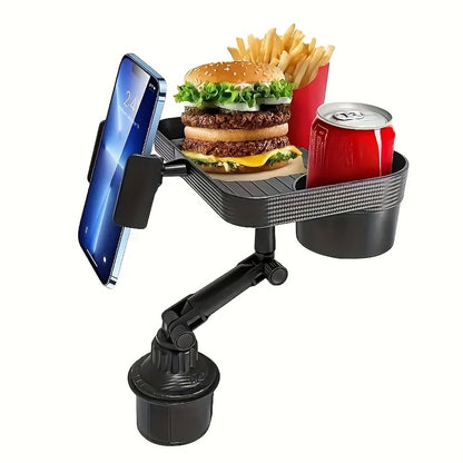 Soporte 3-en-1 para Coche: Portavasos, Teléfono y Tablet
